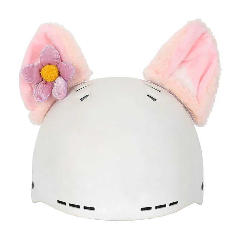 Cute cartoon plush helmet and hat cover set for ear decoration in size M with multiple style options