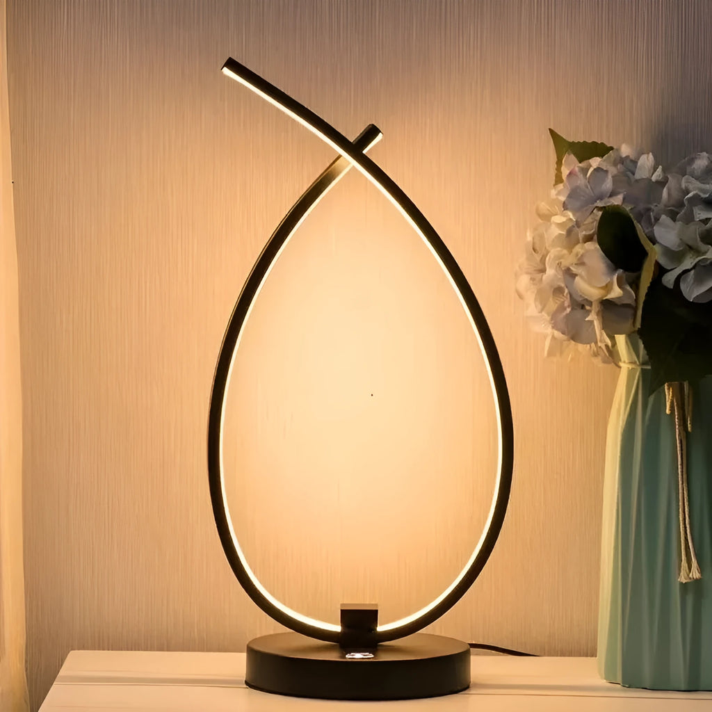 Small black or white creative desk lamp with USB cable, 30cm tall on a wooden table.