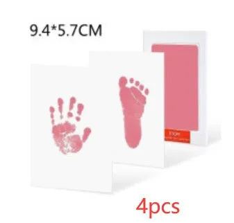 Disposable baby hand and foot print ink table in pink, red, green, blue, black, or light blue, 12x7.5cm or 9.8x14.8cm