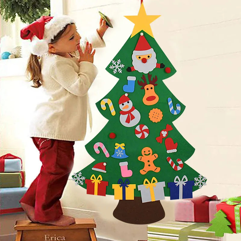 DIY felt Christmas tree ornaments for kids, 110cm felt fabric, sections A to I
