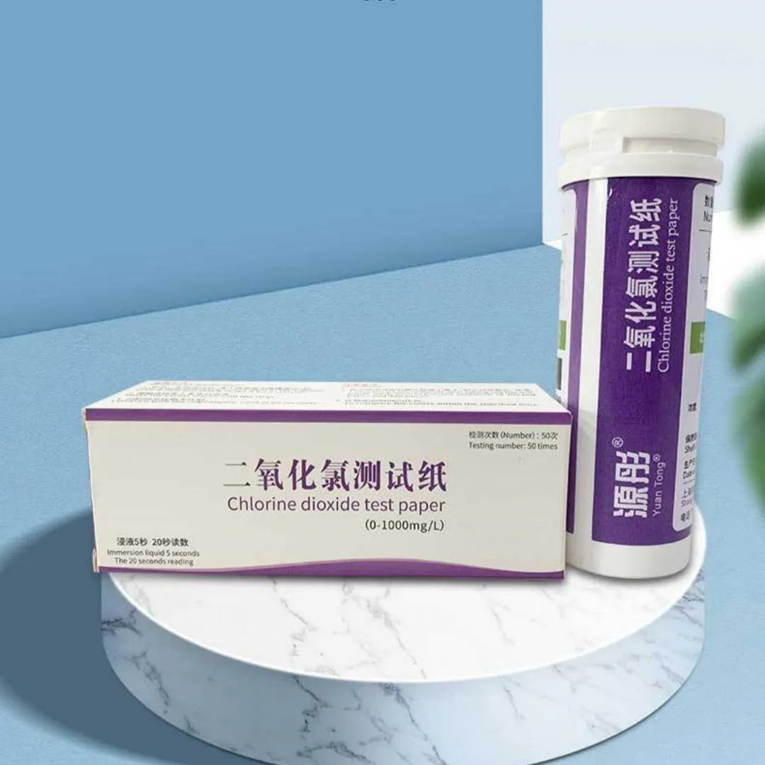 Chlorine dioxide test paper bottle containing 50 pieces for waste water concentration detection 0-1000 mg/L