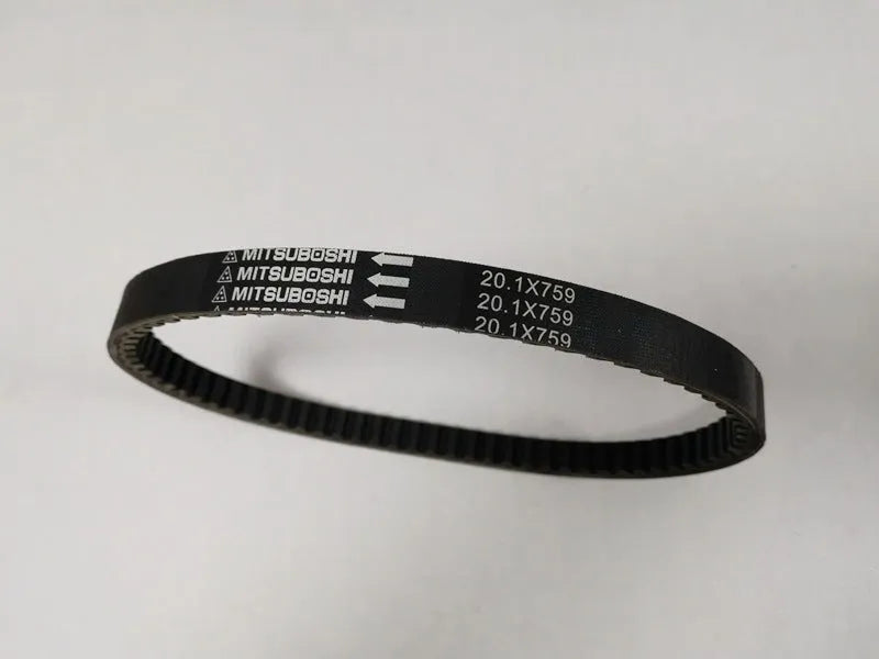 Black motorcycle drive belt for Jinli GP110 and Fengli VP110 scooters, size 20.1-759.
