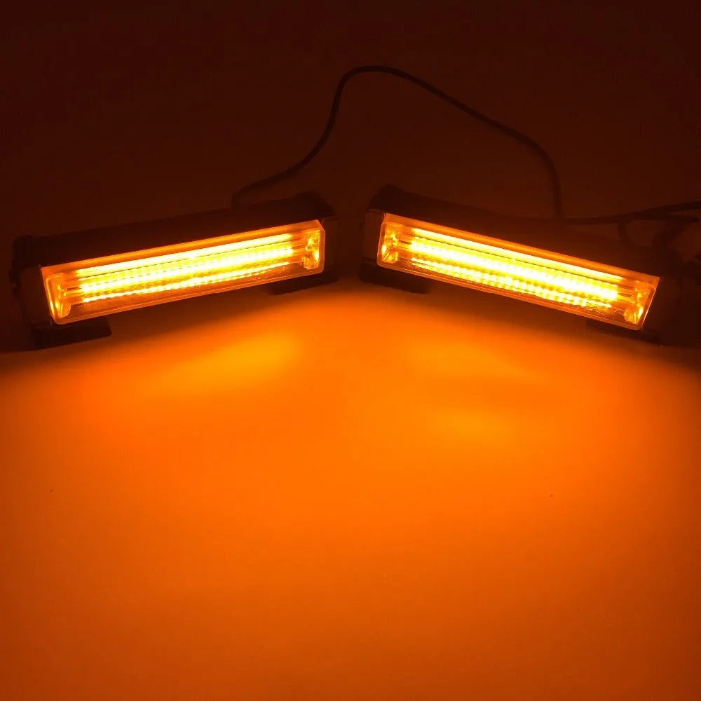 Yellow double-sided net strobe warning light with 160mm aluminium alloy housing