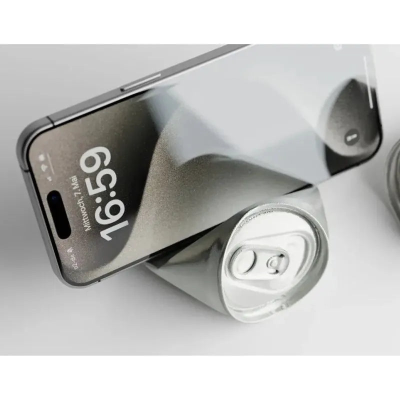 Silver soda can-shaped 3D-printed PLA mobile phone holder desk ornament for party gifting