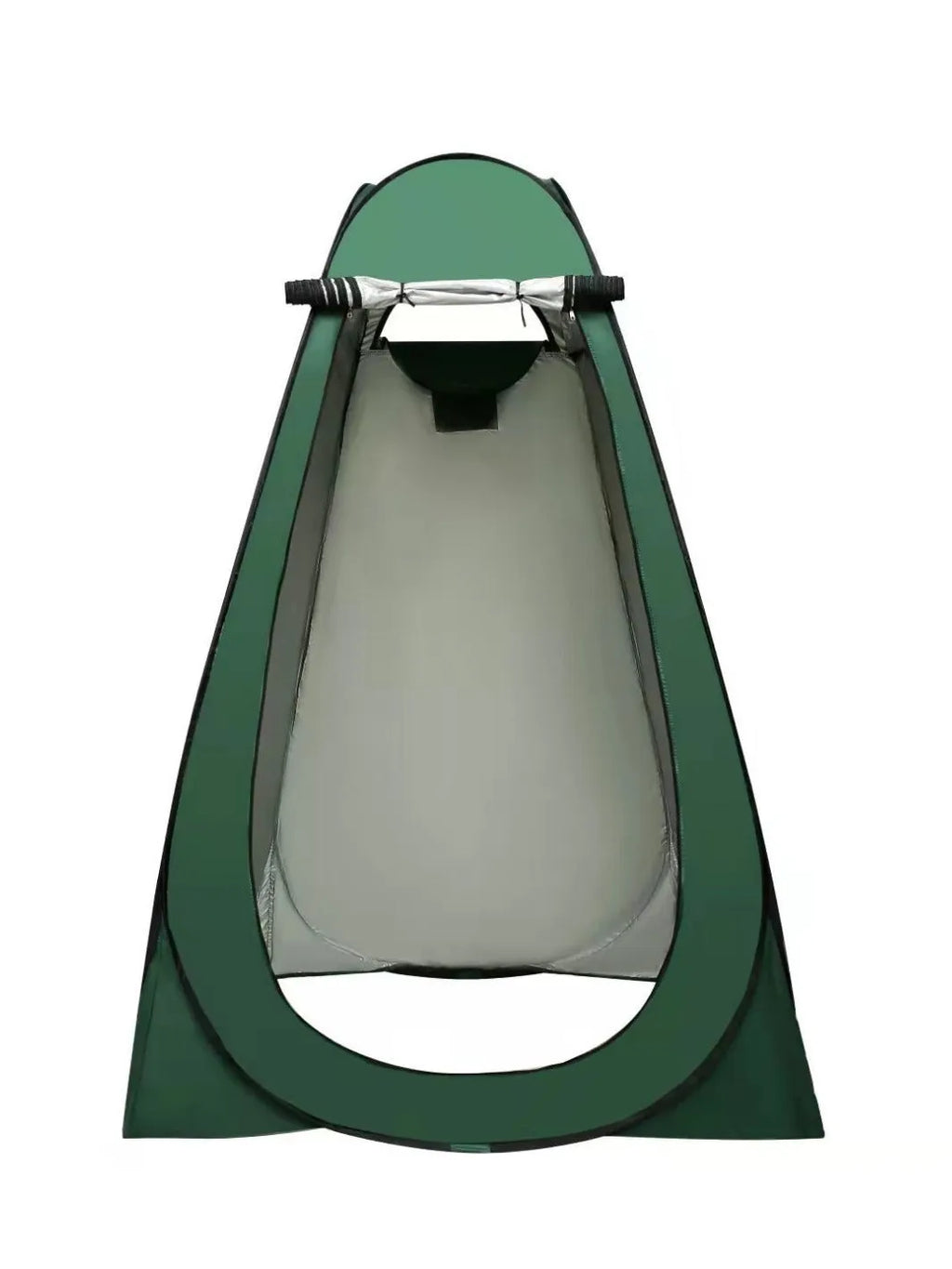 Blue fast-opening outdoor changing tent with storage bag and water bag accessory.