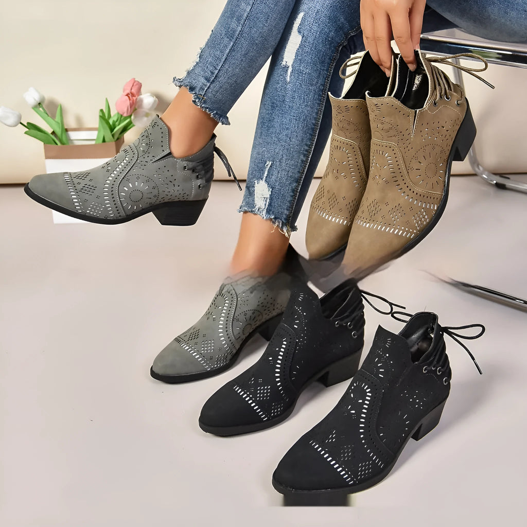 Women's plus size simple fashion boots in black with synthetic PU upper and knee-high calf length
