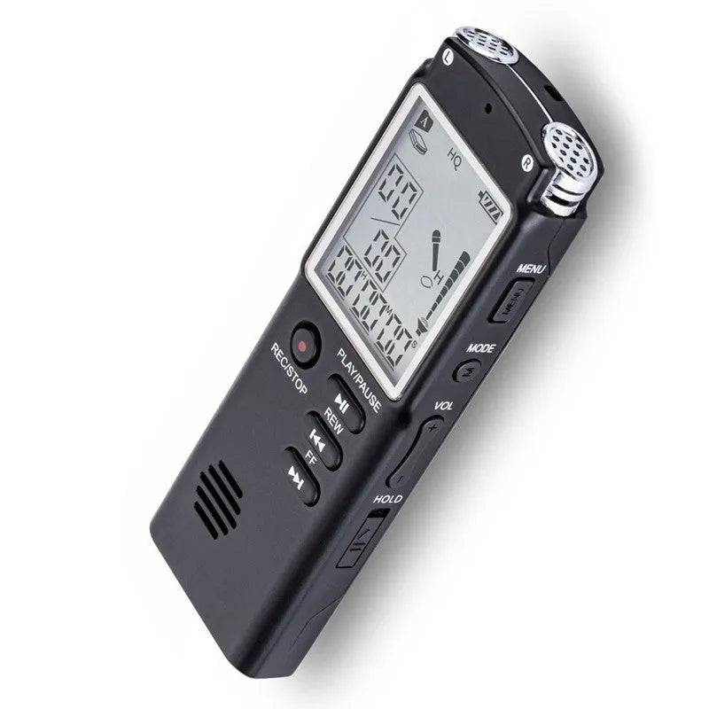 Original USB Professional Voice Recorder with compact design, external microphone, and display showing 1536 Kbps bit rate