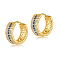 Round geometric women's copper earrings with electroplated 18K gold finish in colour KE1268