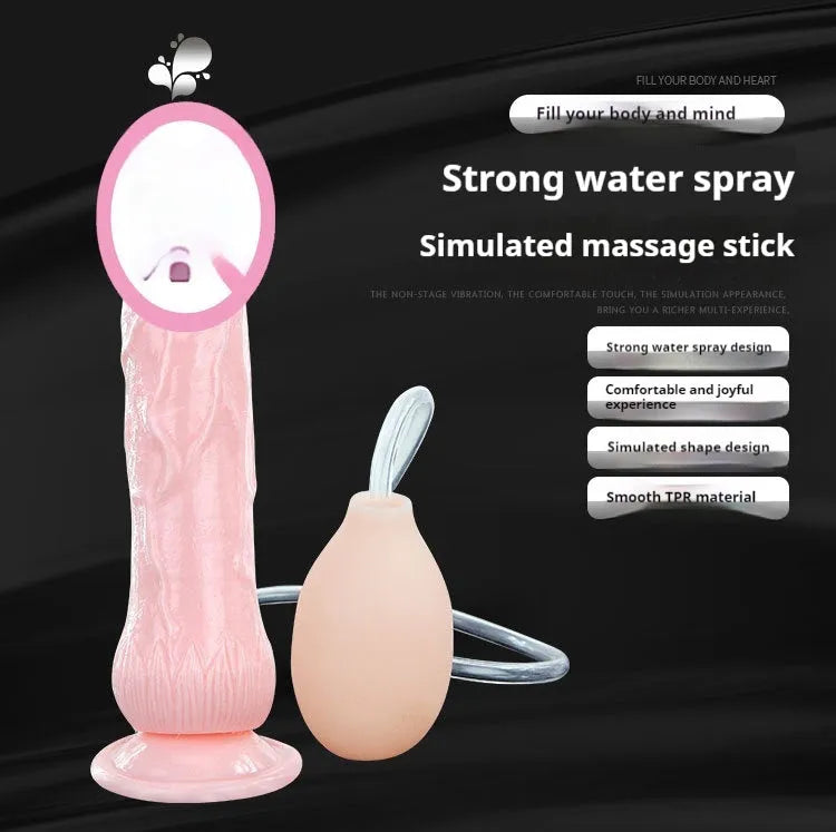 Flesh-coloured suction cup female toy showing 200mm length and 40mm width dimensions