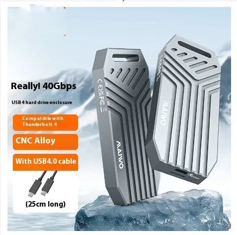 Lightning 4 Shell aluminium alloy M2 expansion case measuring 50x118x13mm with 40Gbps transfer speed