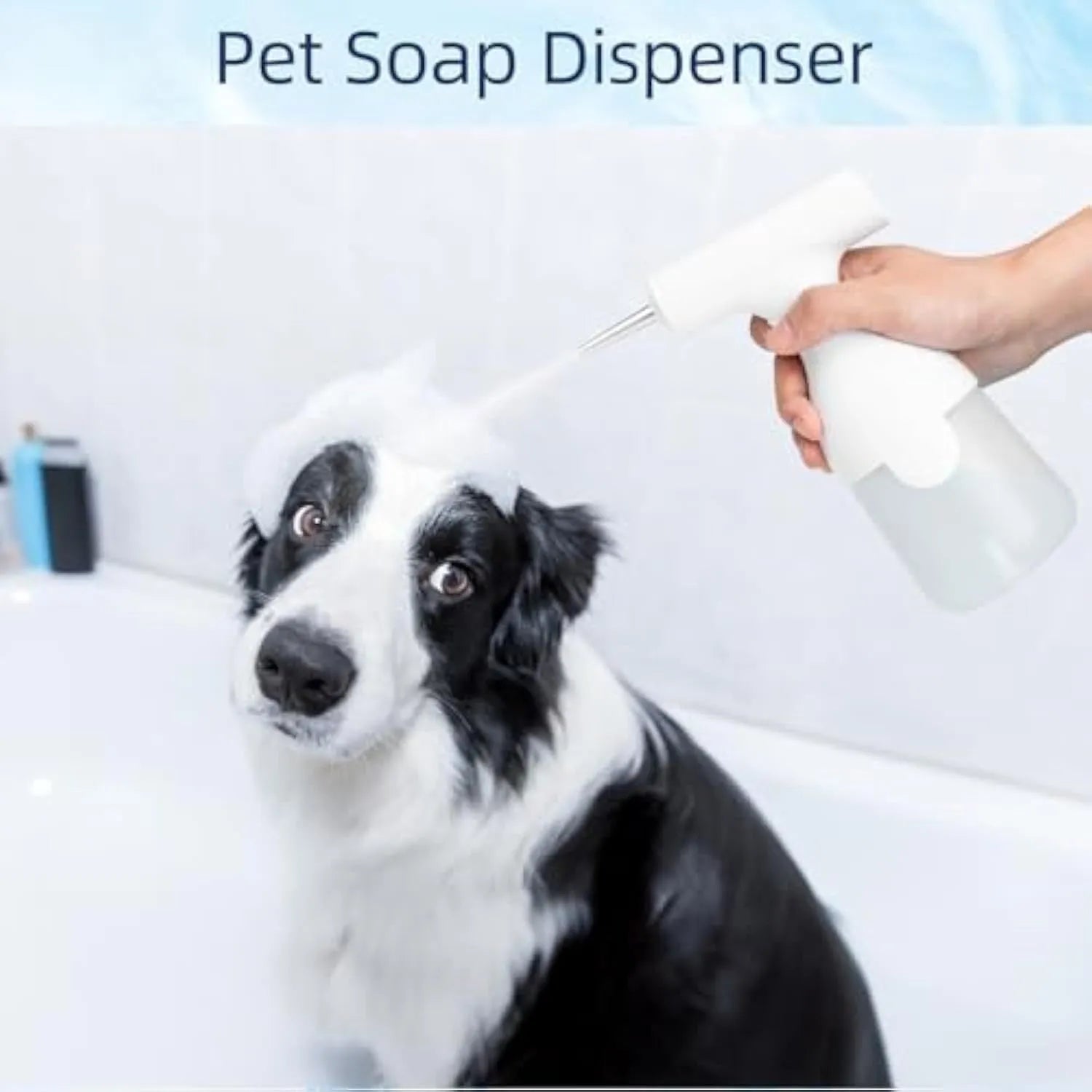 White electric foam soap dispenser with two nozzles and a USB charging cable.