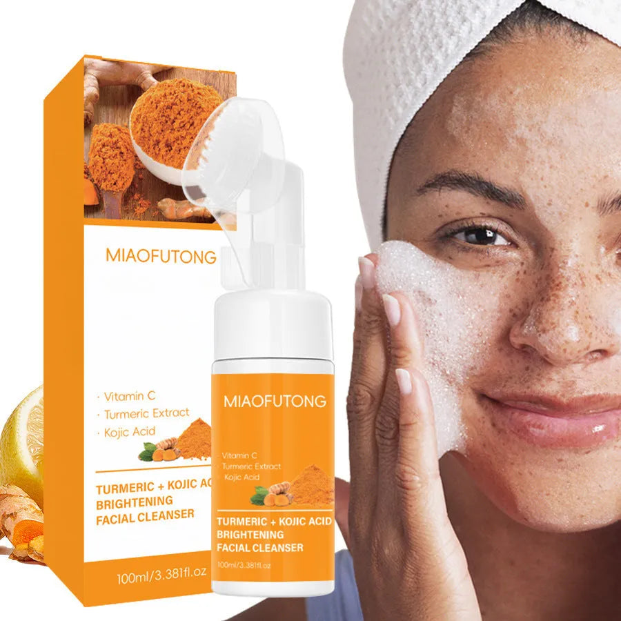 Turmeric Cleansing Mousse and Facial Cleaning Pad 30 piece set with ginger soap.
