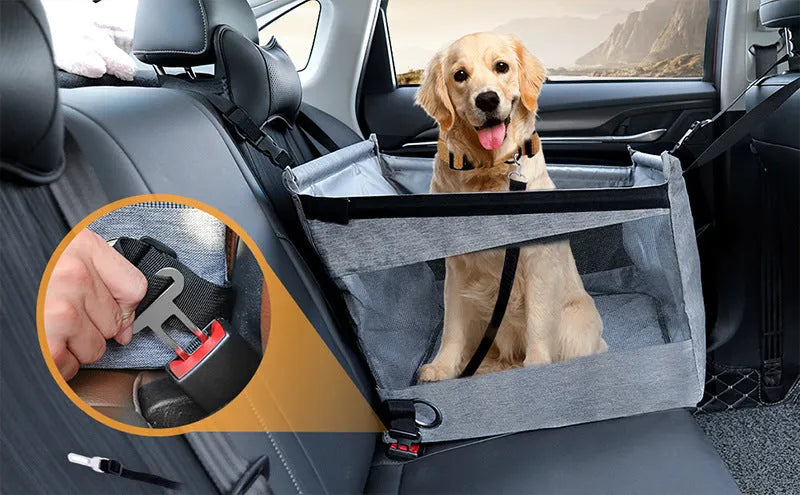 Oxford cloth foldable pet dog crate in black colour showing its 49cm size.