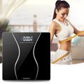 Black electronic household scale with digital display for weight measurement up to 180kg