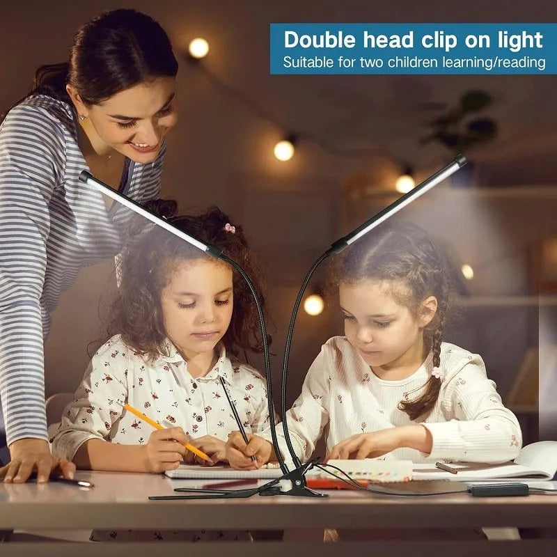 Black or white LED desk lamp with 26cm adjustable arm and USB power cable