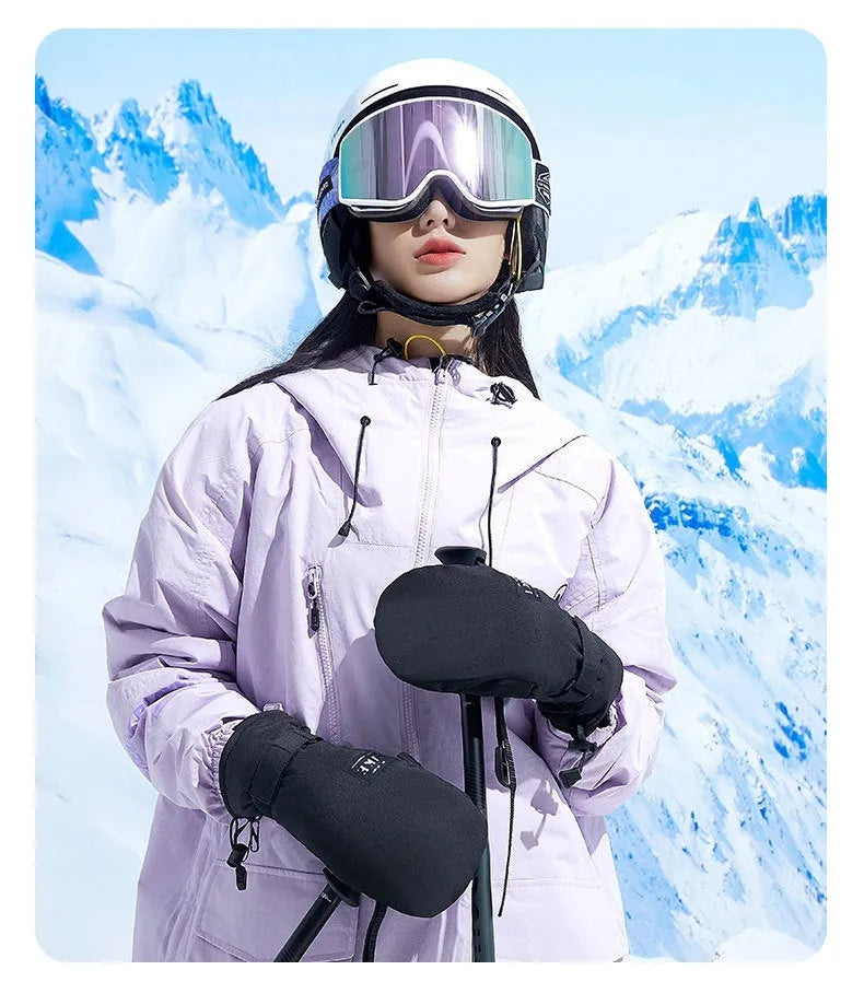Black cycling gloves with touch screen compatible fingertips for cold weather protection