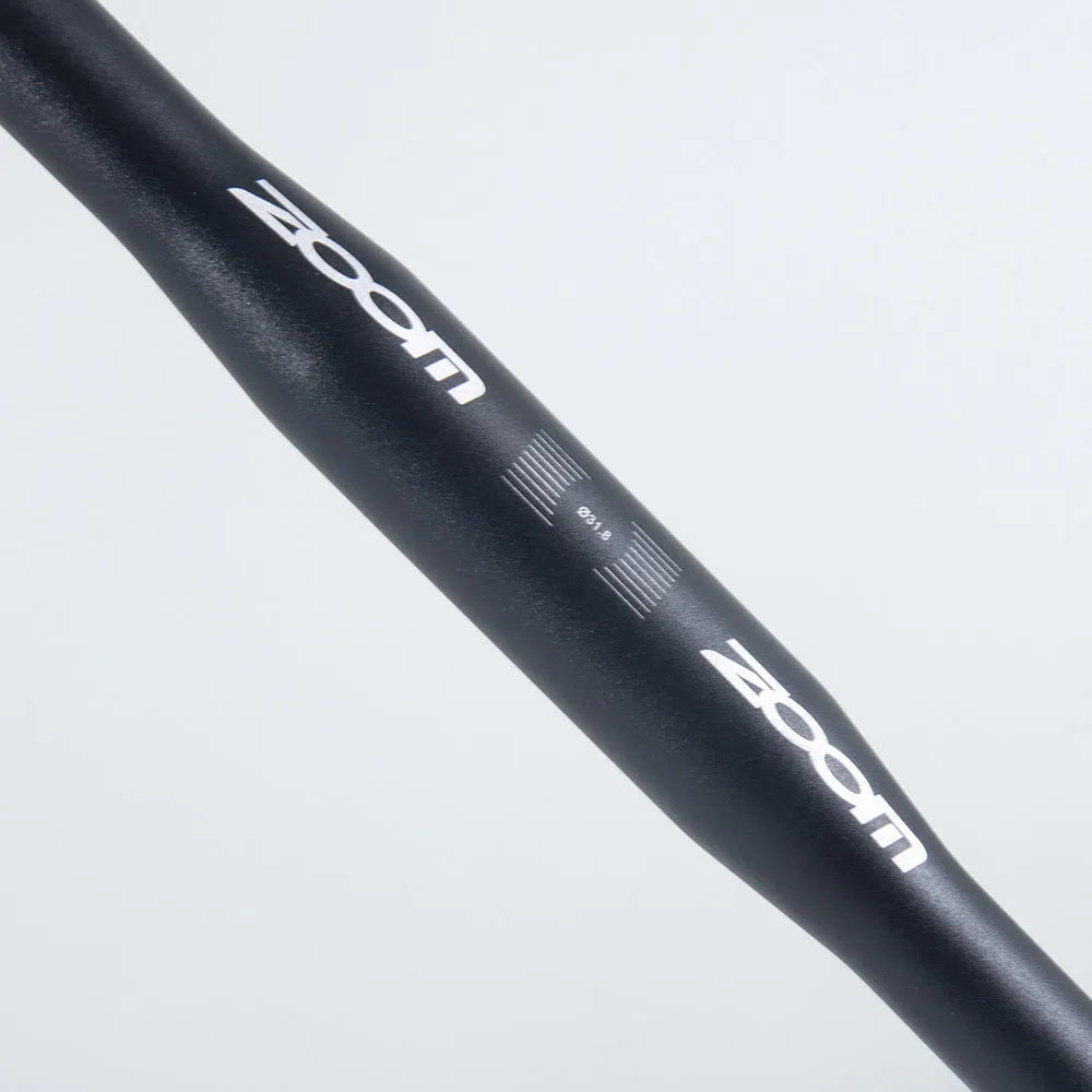 Black aluminium alloy road bike handlebar showing 420mm width and racing bend profile