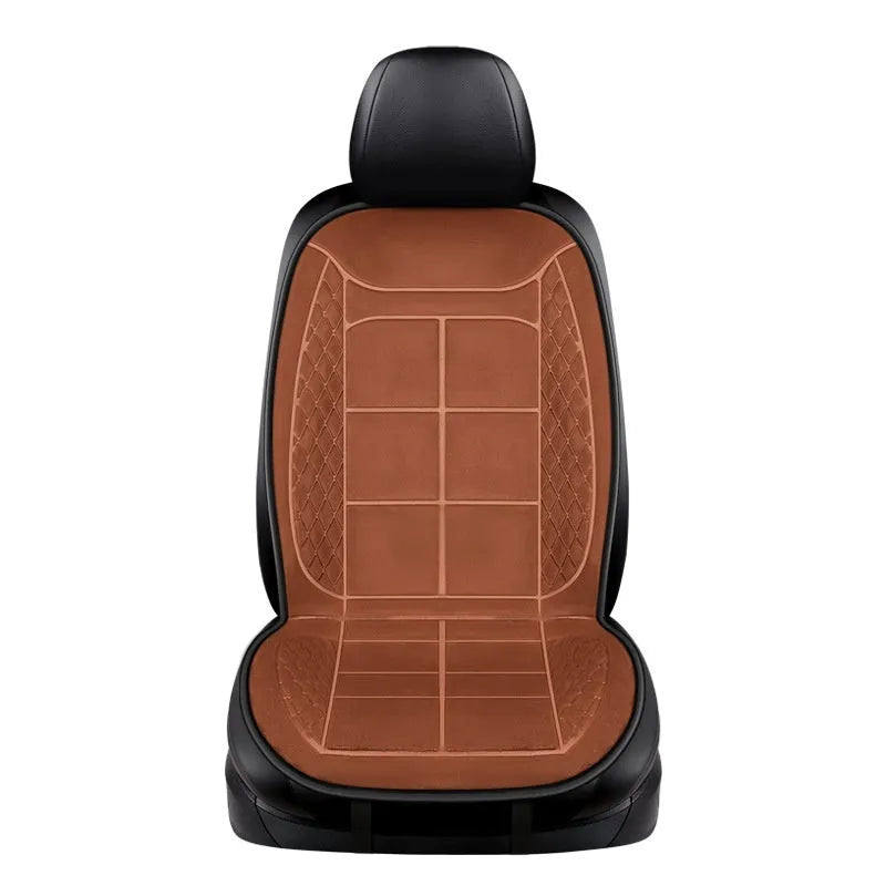 Auto heating car seat cushion in beige, black and coffee colours for single, double and rear seat configurations
