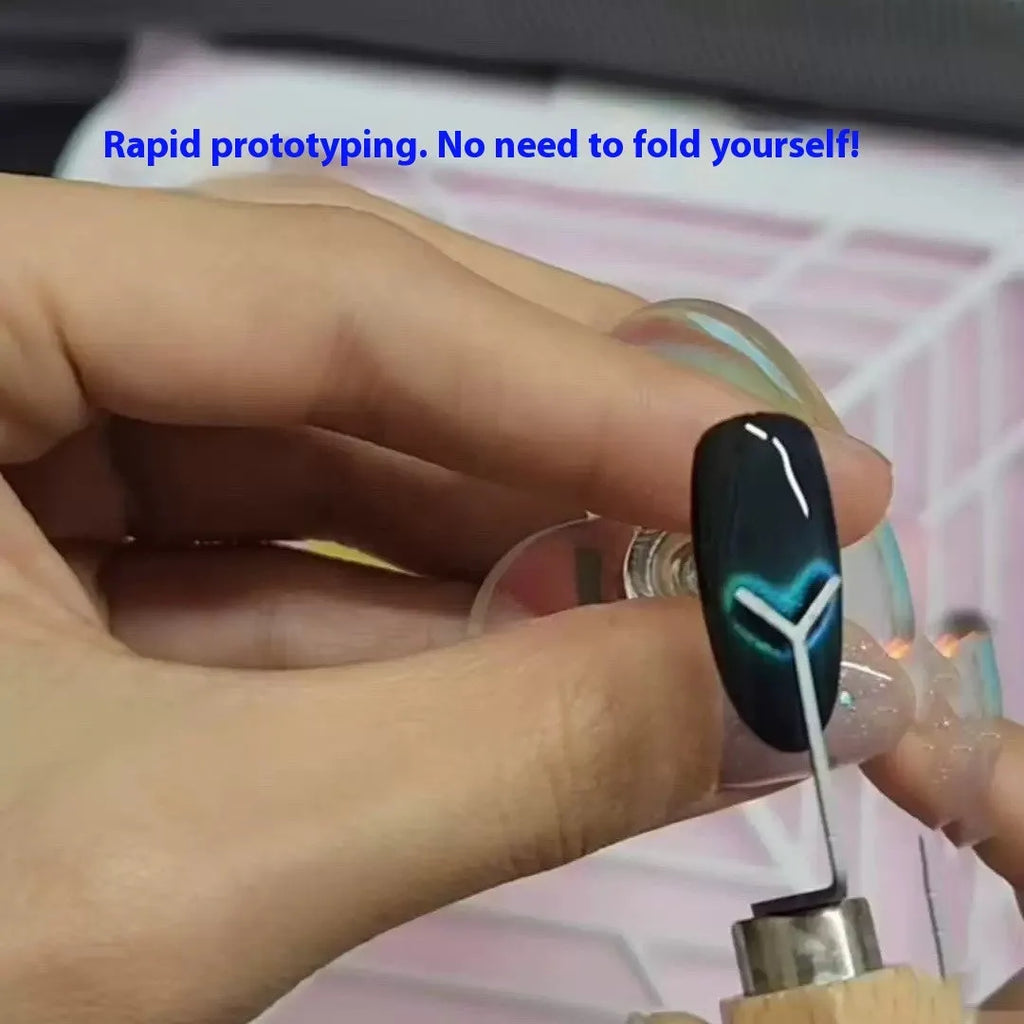 Cylindrical manicure magnet for cat eye gel polish with Y-shaped bracket