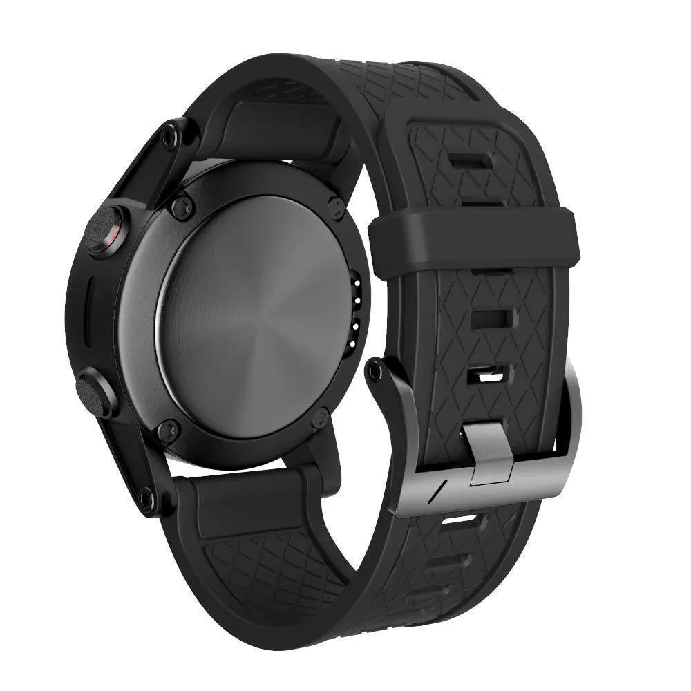 26mm silicone watch strap for Jiaming watches in eight colour options on a white background