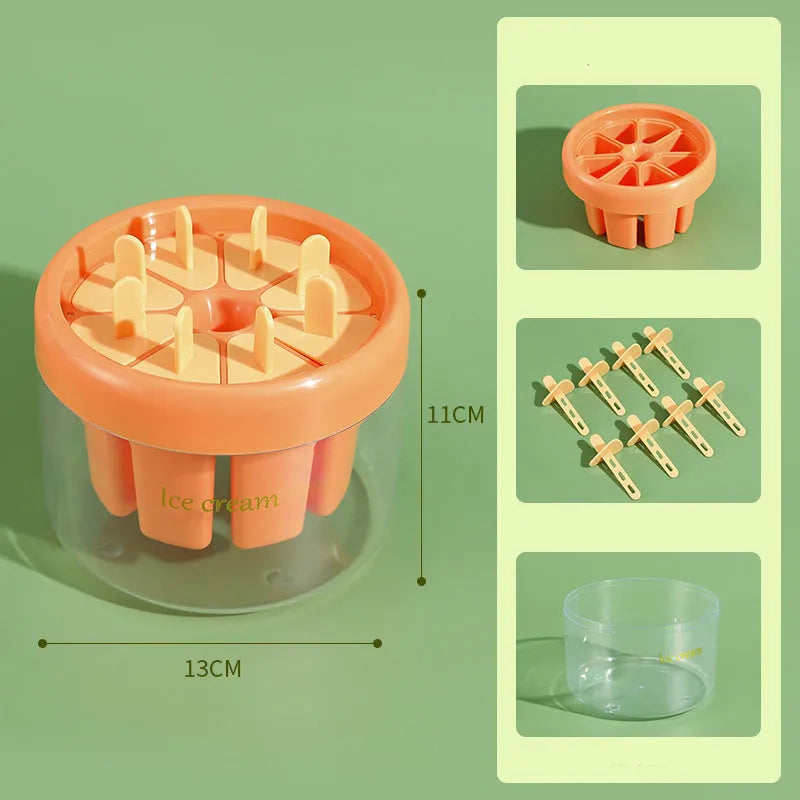 Orange or green popsicle ice cream mould for homemade frozen treats measuring 13.2cm