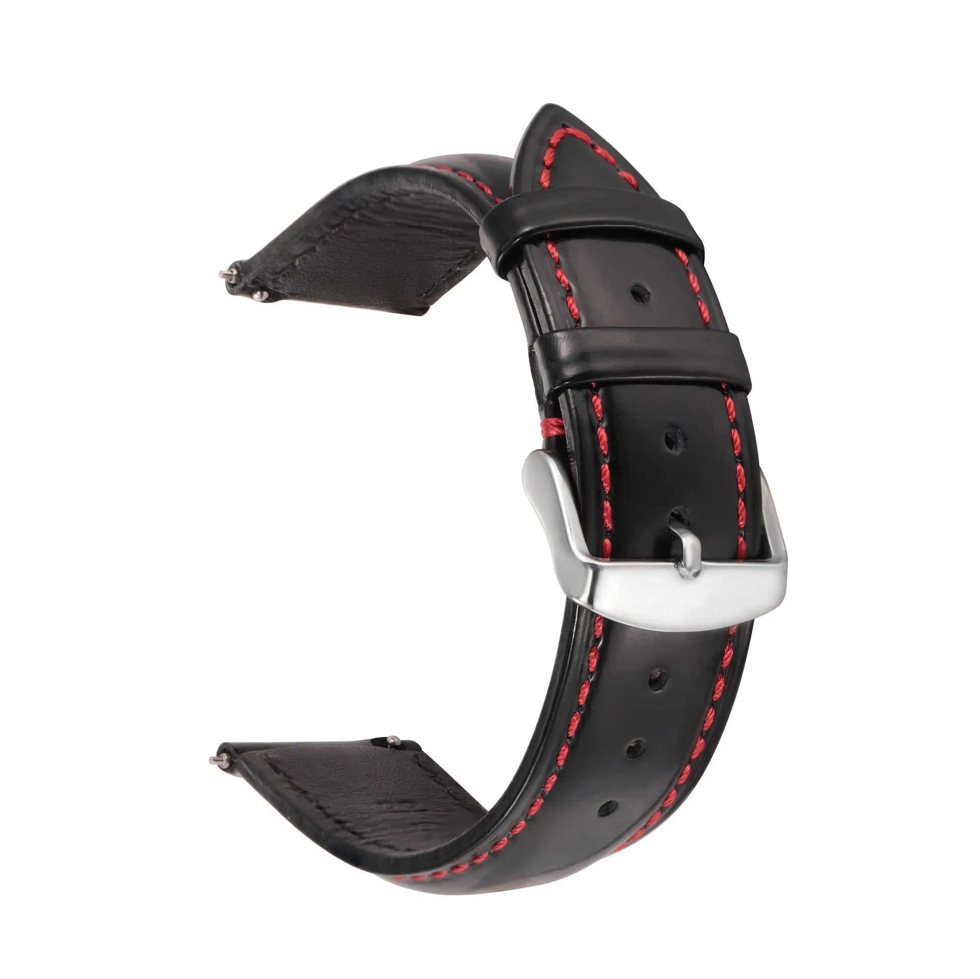 Quick release leather watch strap in bright cowhide with width options from 18mm to 22mm and multiple colour variations