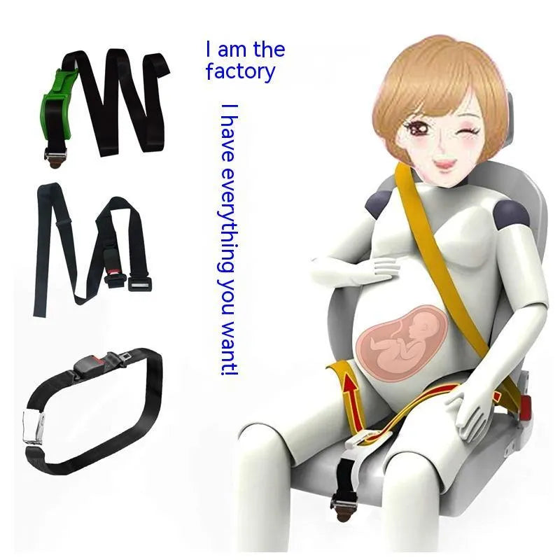 Black ABS pregnant women's safety belt anti-strangulation device with metal buckle