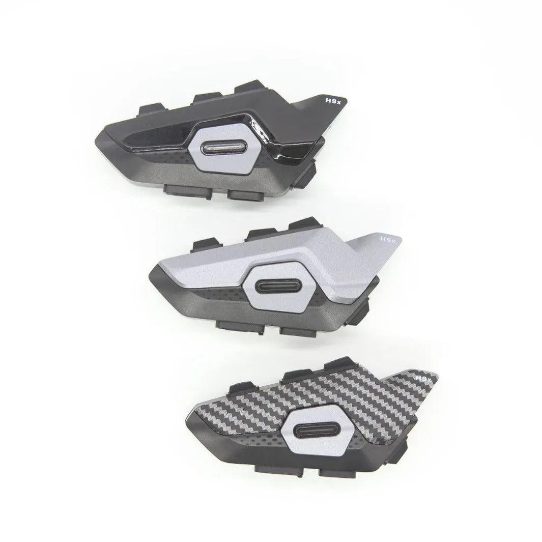 Motorcycle helmet Bluetooth headset intercom in black or gray for riding helmets and motorbike use