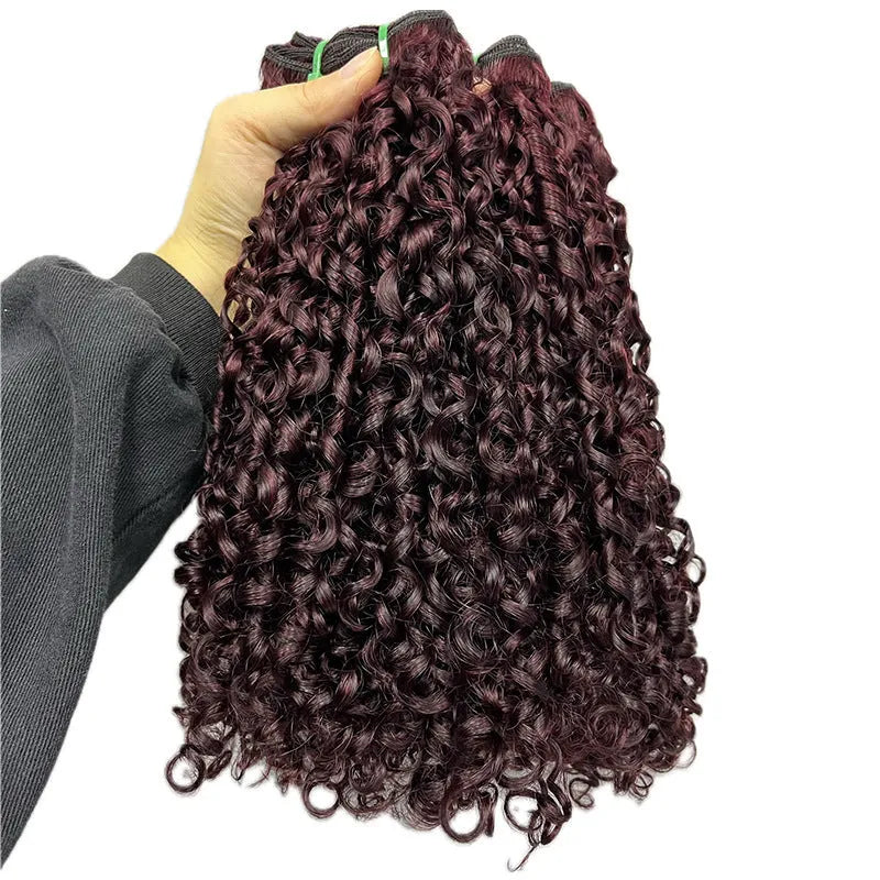 Front lace human hair wig in Pissy 06 colour showing natural hairline and length options