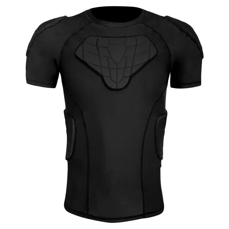 Men's Lycra short-sleeved anti-collision sports T-shirt for football and basketball, sizes M to XXL, A short sleeve