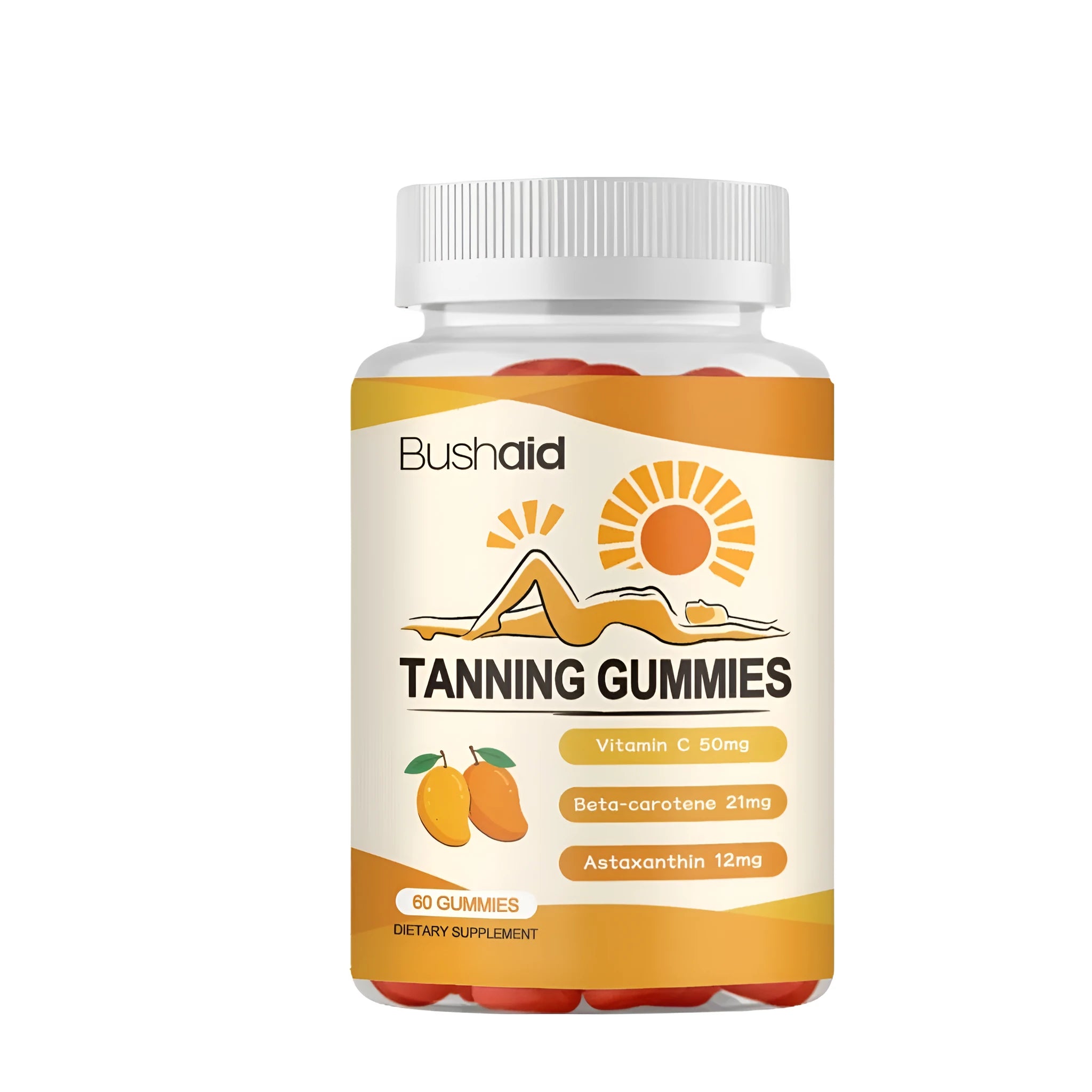 Pack of 60 Meihei Gummies soft candy dietary supplements with vitamins and astaxanthin.