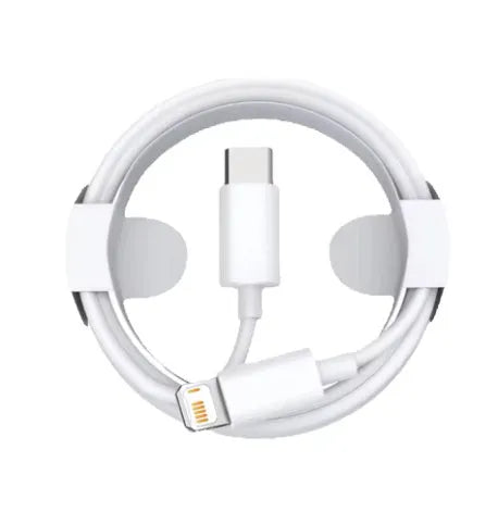Fast charge mobile phone data cable with Lightning interface, woven transparent finish, 1-2m length
