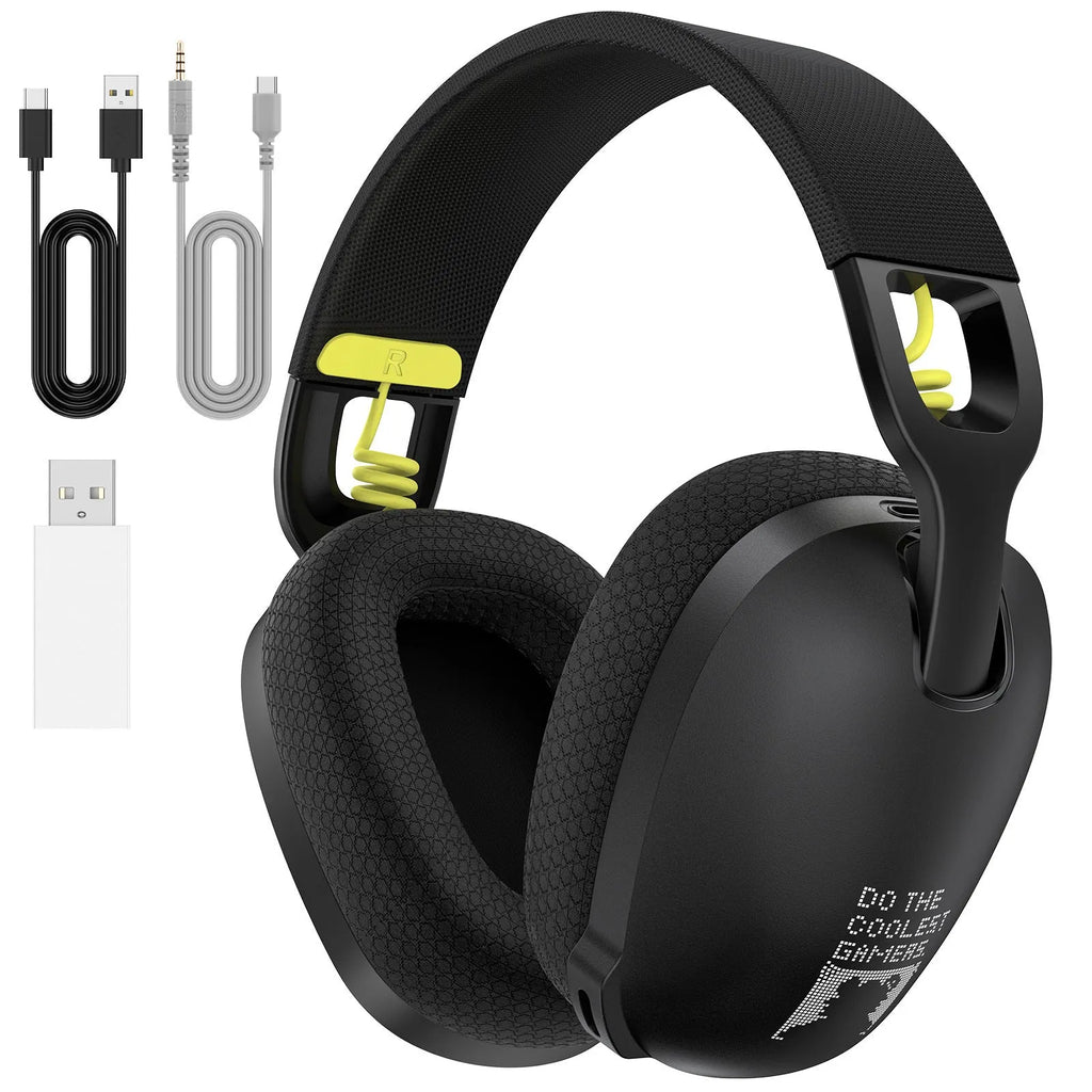 Wireless black and white gaming headset with noise reduction and Bluetooth connectivity