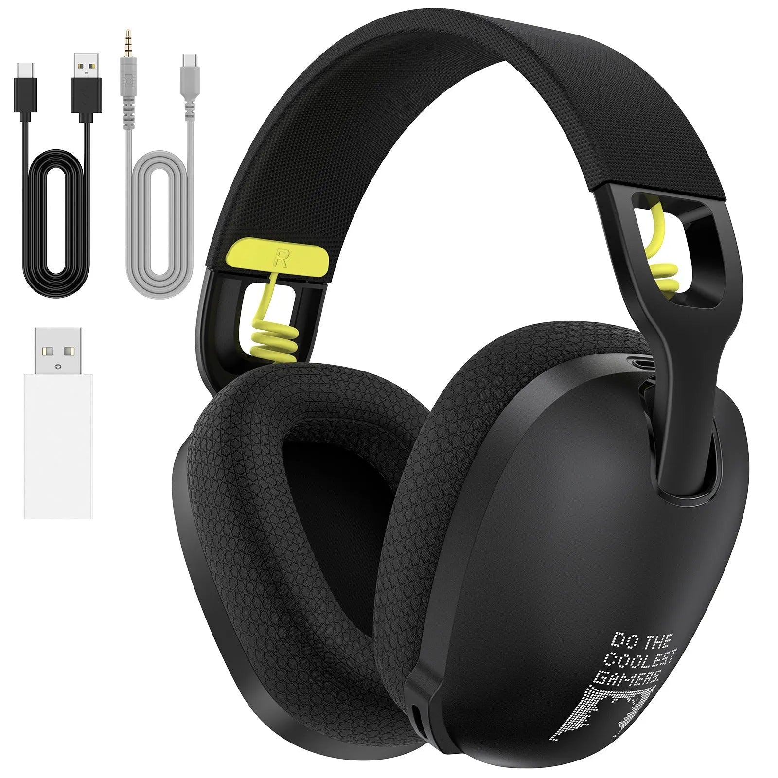 Wireless black and white gaming headset with noise reduction and Bluetooth connectivity