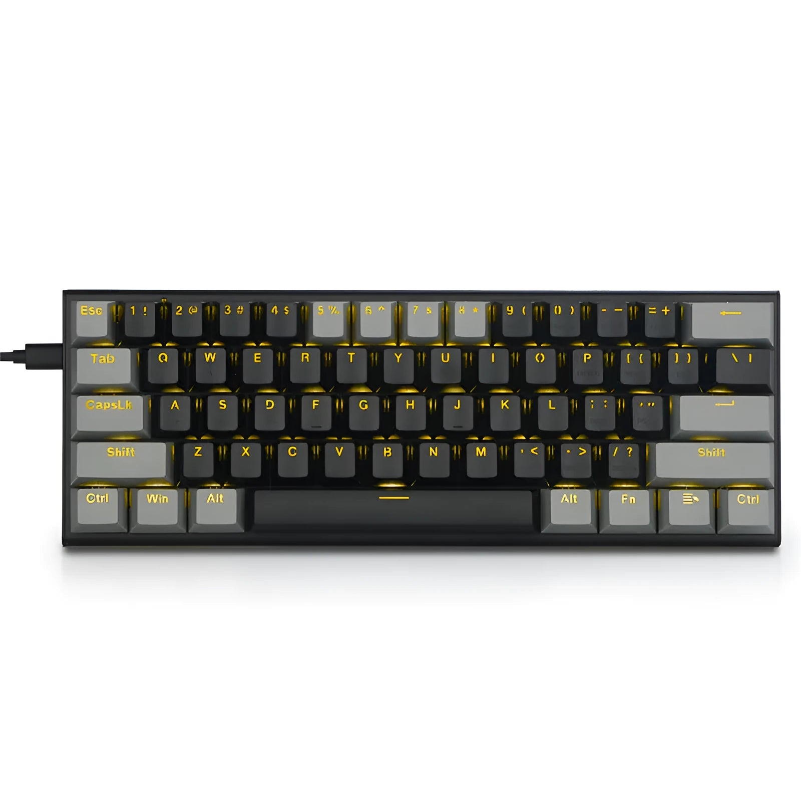 Aluminium mechanical gaming keyboard with two-tone keycaps and RGB backlighting