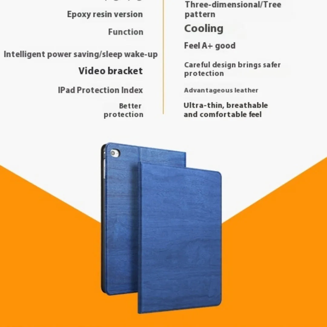 Universal sleep bracket protective cover for Apple iPads in sapphire blue colour with anti-fall mechanism