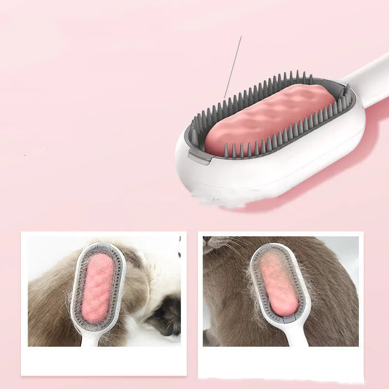 Green plastic pet grooming comb with disposable adhesive wipes for cat and dog hair removal.