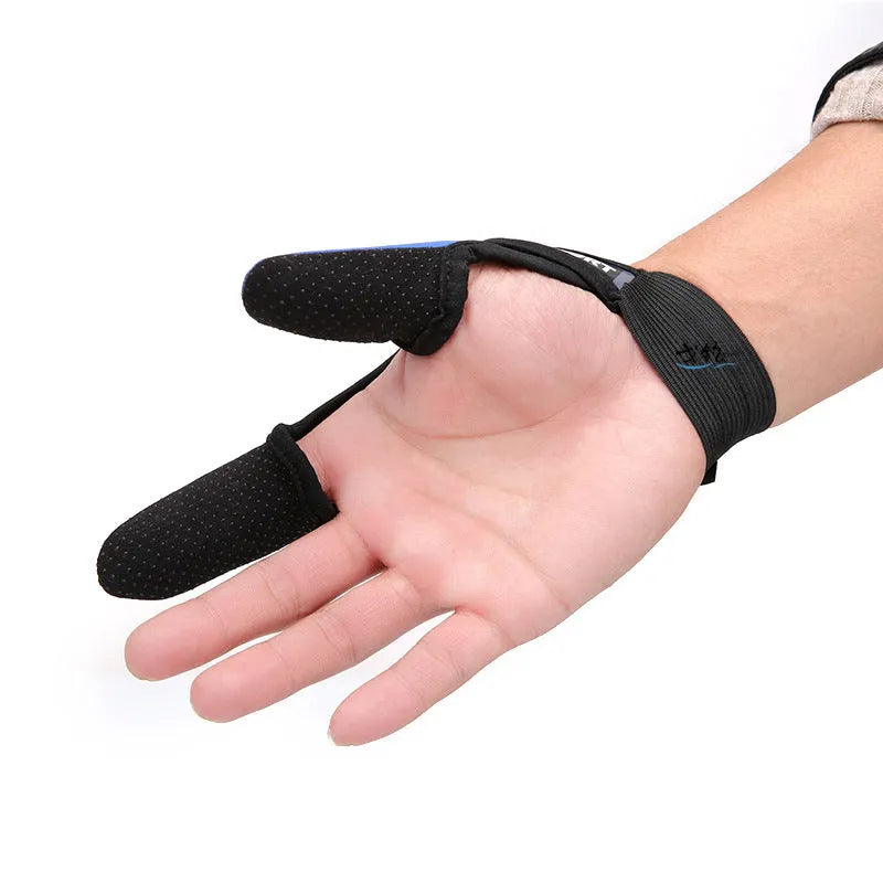 Two finger fishing gloves showing microfiber palm and diving cloth back, available in multiple colours