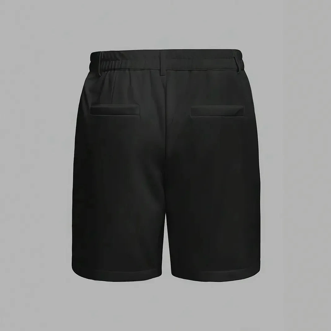Men's solid colour cotton blend casual shorts with straight leg design