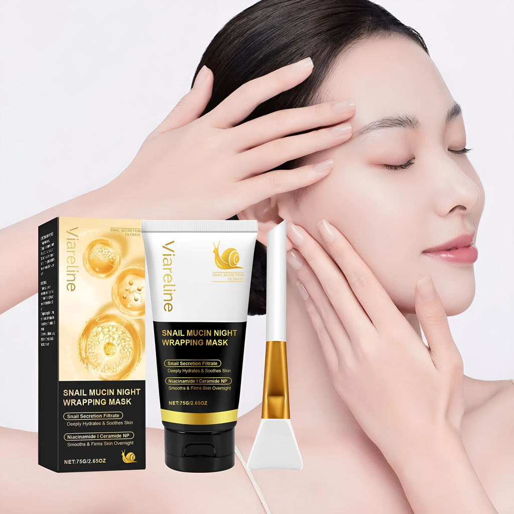 Turmeric Sleep Mask jar with application brush, 4.6x4.6x14.2cm set for overnight hydrating exfoliating treatment