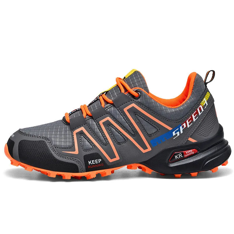 Men's plus size casual running shoes in black and white colour with a low-top design and rubber sole