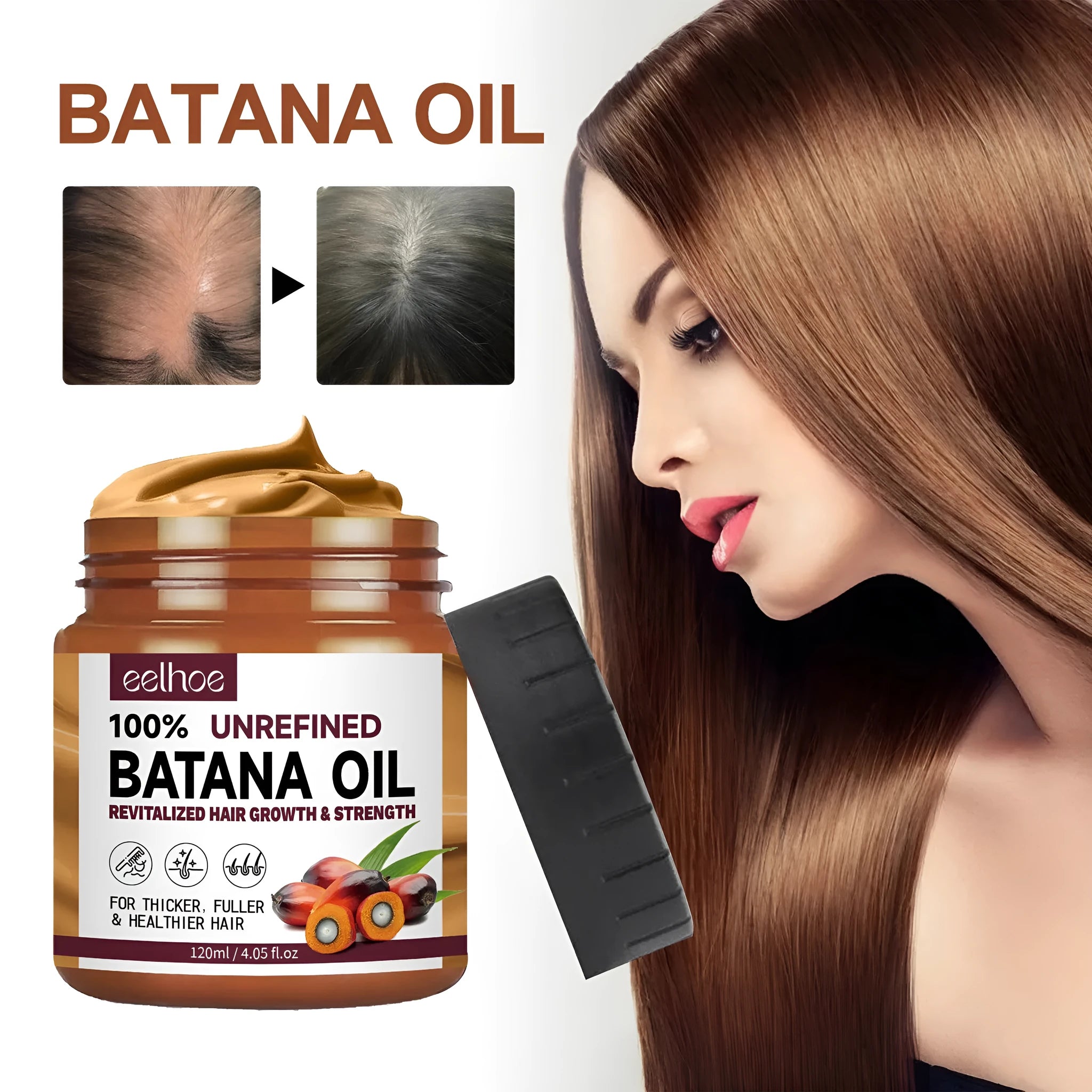 A 120ml container of Batana oil deep conditioning hair mask for damaged hair.