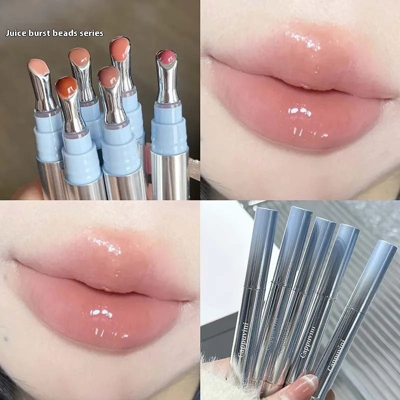 Mirror Water Light Lip Gloss in translucent shades, 12.9 cm long with glossy finish