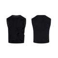 Men's solid black Lyocell summer vest with round neck tank top style on a hanger.