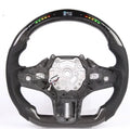 Black carbon fibre BMW steering wheel with LED lighting and heating function for X3 X5 models