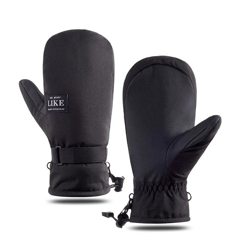 Black cycling gloves with touch screen compatible fingertips for cold weather protection