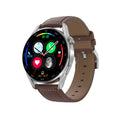 Bluetooth smart watch with 1.3-inch touchscreen on metal wristband, showing call and scan code functionality