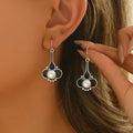 Silver electroplated retro creative women's earrings with fashionable OL style on alloy construction