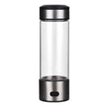 Silver 420ml hydrogen water generator cup, 22x7cm, high borosilicate glass and PC, USB powered