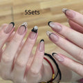 Sweet Girl Wearing Fake Nails press-on sets in random colours for easy application